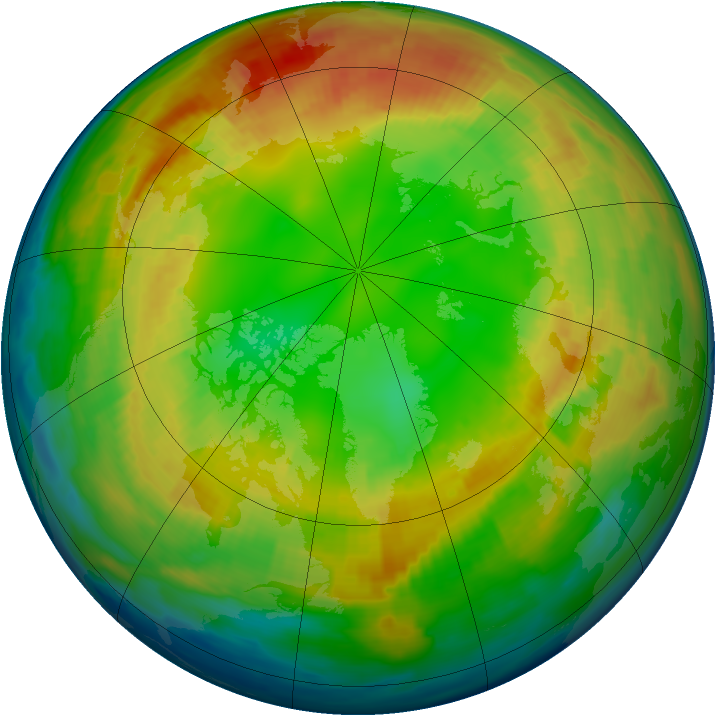 Arctic ozone map for 14 February 1997